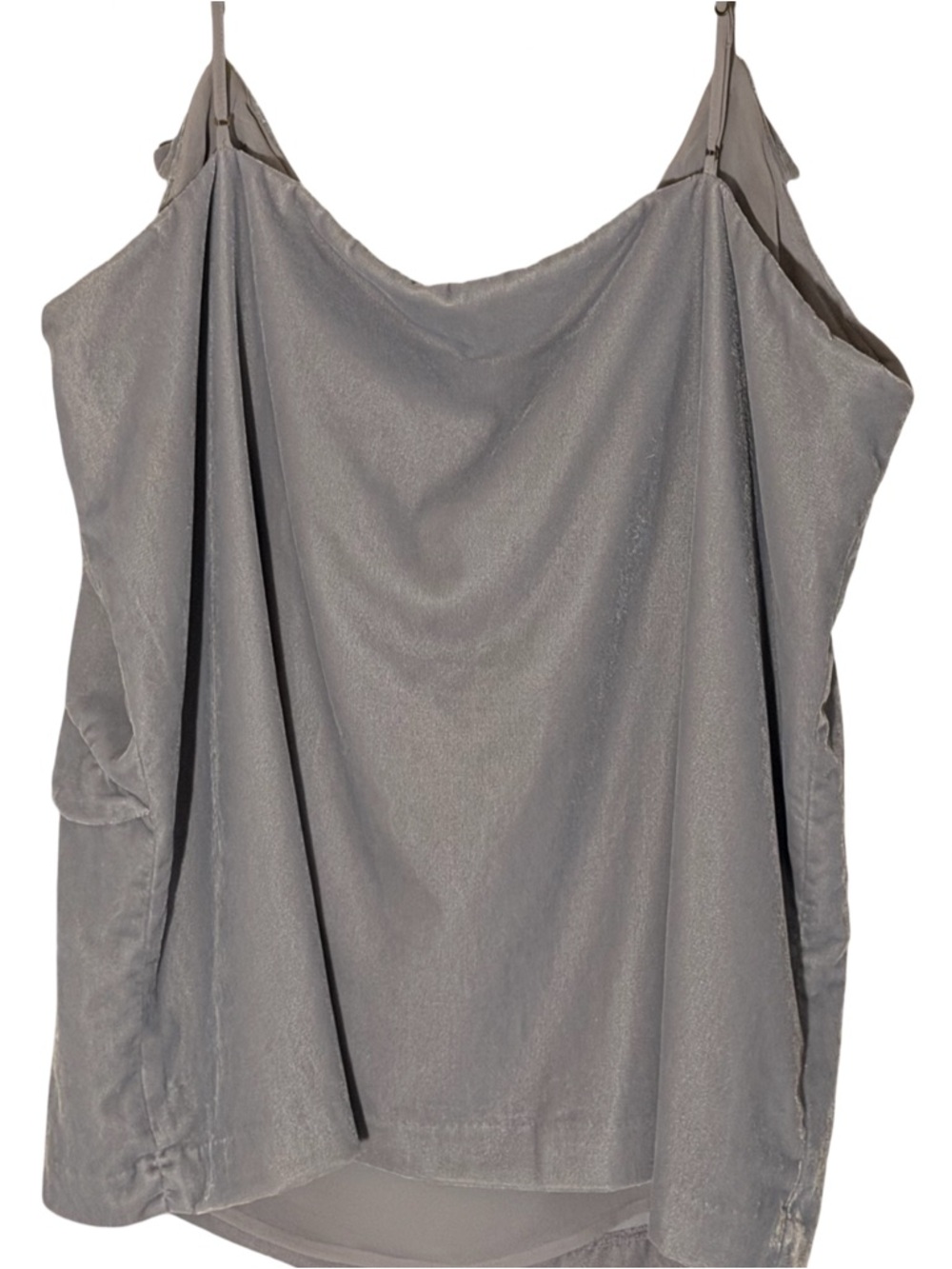 J. Crew Gray Soft Velvet Ruffled Adjustable Strap Sleeveless Top - Picture 5 of 7